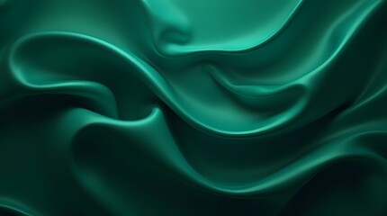 Fototapeta premium Black dark teal jade emerald sea aventurine green abstract background. Silk satin fabric. Glitter shimmer. Color gradient. Line stripe wave shadow. Drapery curtain. Luxury elegant subtle. Blank design