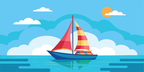 Naklejka premium sailboat on the sea
