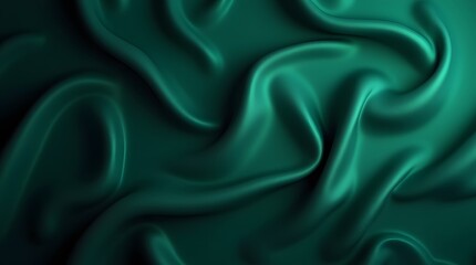 Fototapeta premium Black dark teal jade emerald sea aventurine green abstract background. Silk satin fabric. Glitter shimmer. Color gradient. Line stripe wave shadow. Drapery curtain. Luxury elegant subtle. Blank design