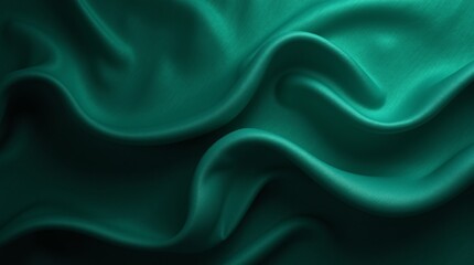 Obraz premium Black dark teal jade emerald sea aventurine green abstract background. Silk satin fabric. Glitter shimmer. Color gradient. Line stripe wave shadow. Drapery curtain. Luxury elegant subtle. Blank design