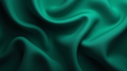 Obraz premium Black dark teal jade emerald sea aventurine green abstract background. Silk satin fabric. Glitter shimmer. Color gradient. Line stripe wave shadow. Drapery curtain. Luxury elegant subtle. Blank design