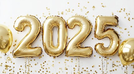 Elegant Gold Happy New Year 2025 Celebration Design