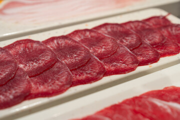 Fresh beef cut for hot pot