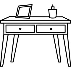 Clean Line Art of a Study Table