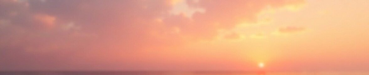 Obraz premium Gradient sunset sky with pink brown hues blending into creamy whites and soft golds, soft focus, evening sky