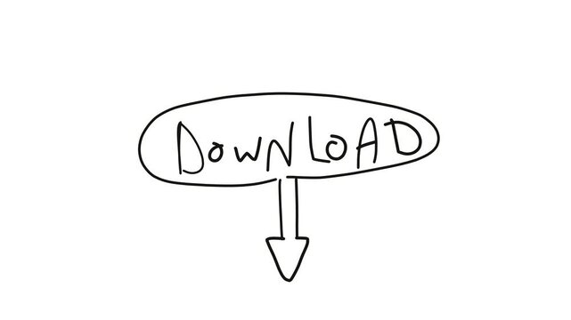 download with arrow on white background video