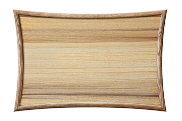 wooden curved shape frame isolated on white