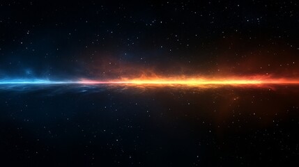 Stunning Cosmic Scene with Fiery Orb and Deep Space Backdrop