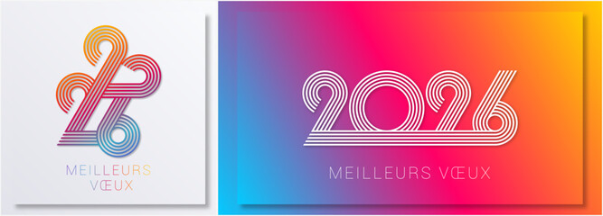 Bonne année - meilleurs vœux 2026 - vecteur pour affiche bannière salutation et célébration du nouvel an 2026.