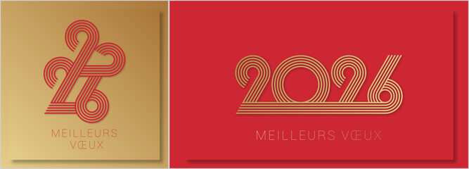 Bonne année - meilleurs vœux 2026 - vecteur pour affiche bannière salutation et célébration du nouvel an 2026.