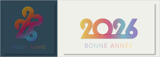 Bonne année - meilleurs vœux 2026 - vecteur pour affiche bannière salutation et célébration du nouvel an 2026.