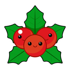 Premium Quality Christmas holly Berry Vector Silhouette for Clear Backgrounds