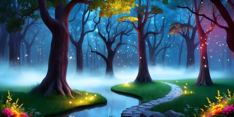 Magical Jungle – Enchanted Forest with Mystical Glow and Fantasy Elements


