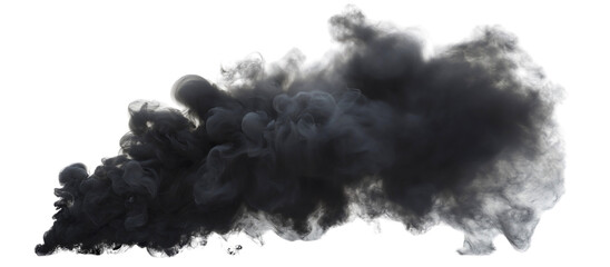 Black smoke cloud effect isolated design, realistic fog mist texture overlay, dynamic vapor swirl motion concept