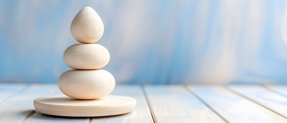 A wooden tower with three blocks on top of each other