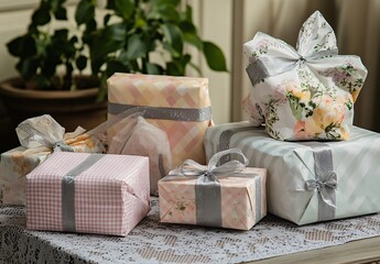 Beautifully Wrapped Gifts: Pastel Floral & Gingham Presents