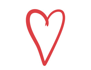 Doodle heart. Love symbol. Isolated vector element for valentines day design