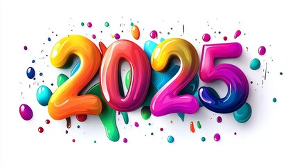 Glittery Golden Typography for New Year 2025