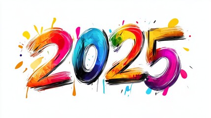 Obraz premium Glittery Golden Typography for New Year 2025