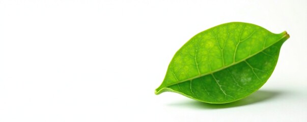 Fresh lime leaf isolated against a bright white background, nature, herb