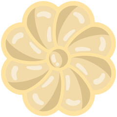 한국 설날 추석 명절 음식 간식 전통 약과 전통그릇에 담긴 약과 일러스트