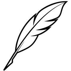 Obraz premium Elegant Writing Quill Line Art Design