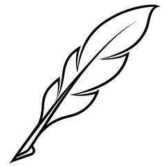 Fototapeta premium Elegant Writing Quill Line Art Design