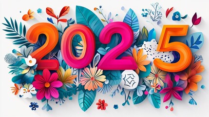 Fototapeta premium Creative Abstract Happy New Year 2025 Background