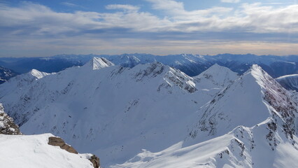 Gipfelpanorama auf der Geiselspitze 2974m.. v.r..n.l. Feldseekopf 2864m, Kammspitz 2757m,...