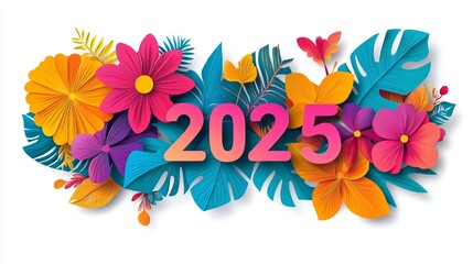 Obraz premium Creative Abstract Happy New Year 2025 Background