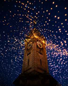 The festive lights of Brighton's Clocktower