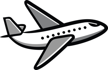 plane silhouette on a white background, vector illustration, airplane vector, aero plane vector