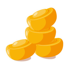 Chinese New Year Festival with Gold Nuggets, Traditional Symbols for Holiday Celebrations, Vector, Illustration