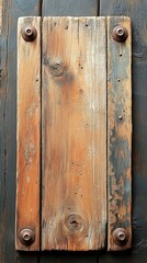 Fototapeta premium Antique Entrance. Rustic wooden door with metal bolts vintage style cl