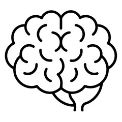 Geometric Brain Icon in Monoline Style