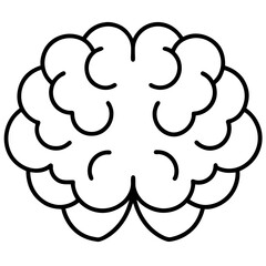 Geometric Brain Icon in Monoline Style