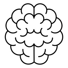 Geometric Brain Icon in Monoline Style