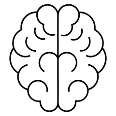 Geometric Brain Icon in Monoline Style