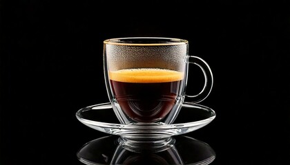 Fototapeta premium Cup Of Coffee in front of a black background