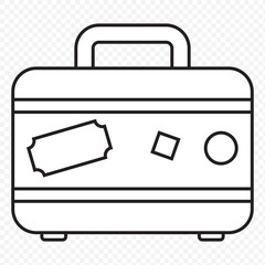 travel bag icon set. vacation, tourism and luggage symbol. isolated vector image. eps 10.