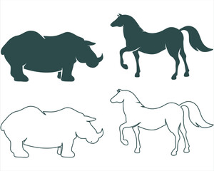 Animals logos collection. Animal logo set. Animal abstract logos. Icon design
