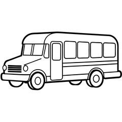 Geometric School Bus Line Art Vector