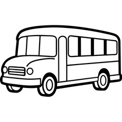Geometric School Bus Line Art Vector