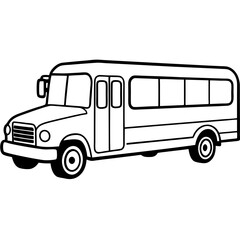 Geometric School Bus Line Art Vector