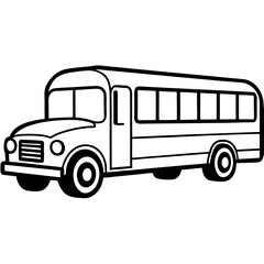 Geometric School Bus Line Art Vector
