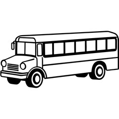 Geometric School Bus Line Art Vector