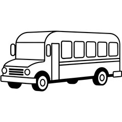 Geometric School Bus Line Art Vector