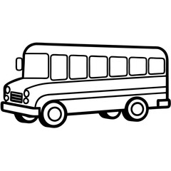 Geometric School Bus Line Art Vector