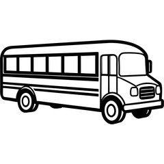Geometric School Bus Line Art Vector