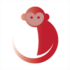 Premium minimalist monkey vector logo icon illustration design.